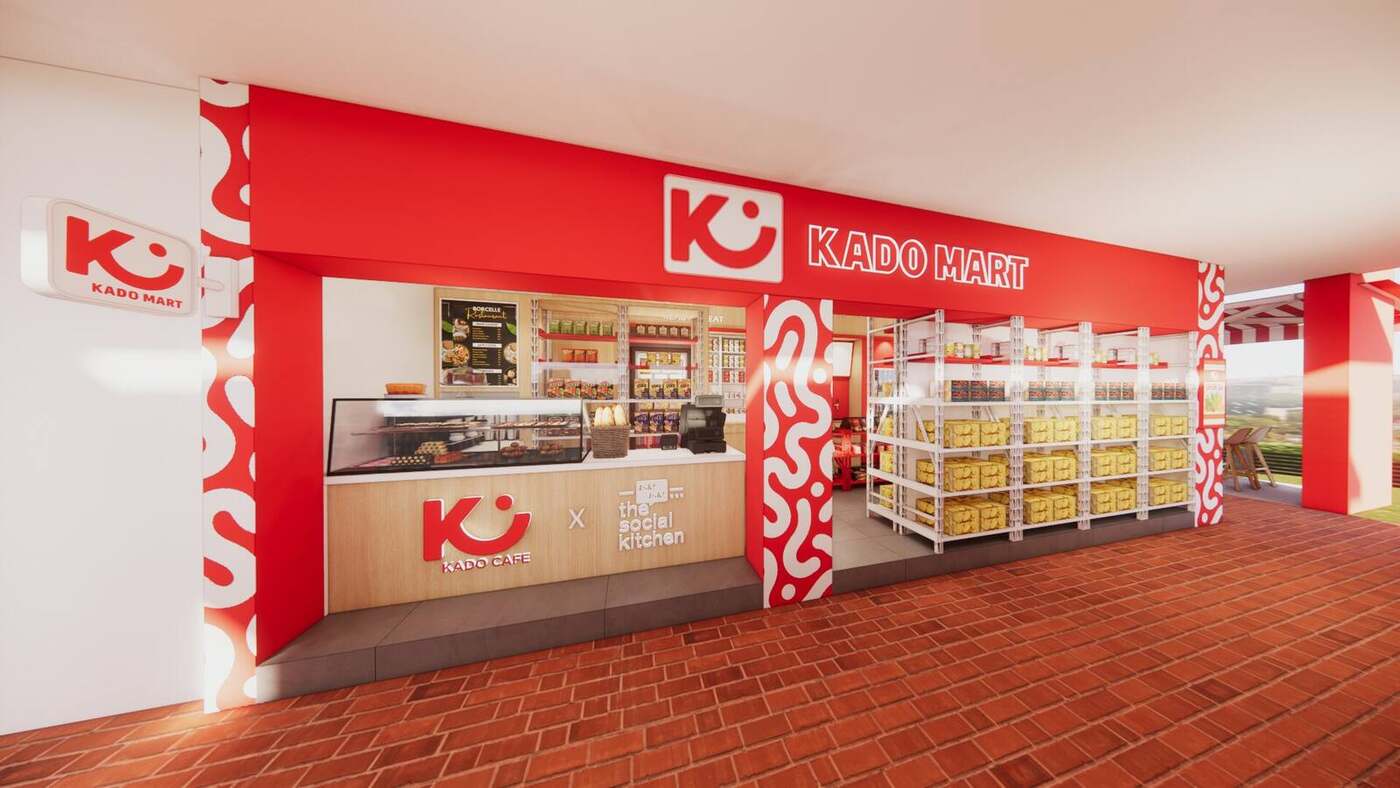 KADO MART shopfront with the K mark above the counter