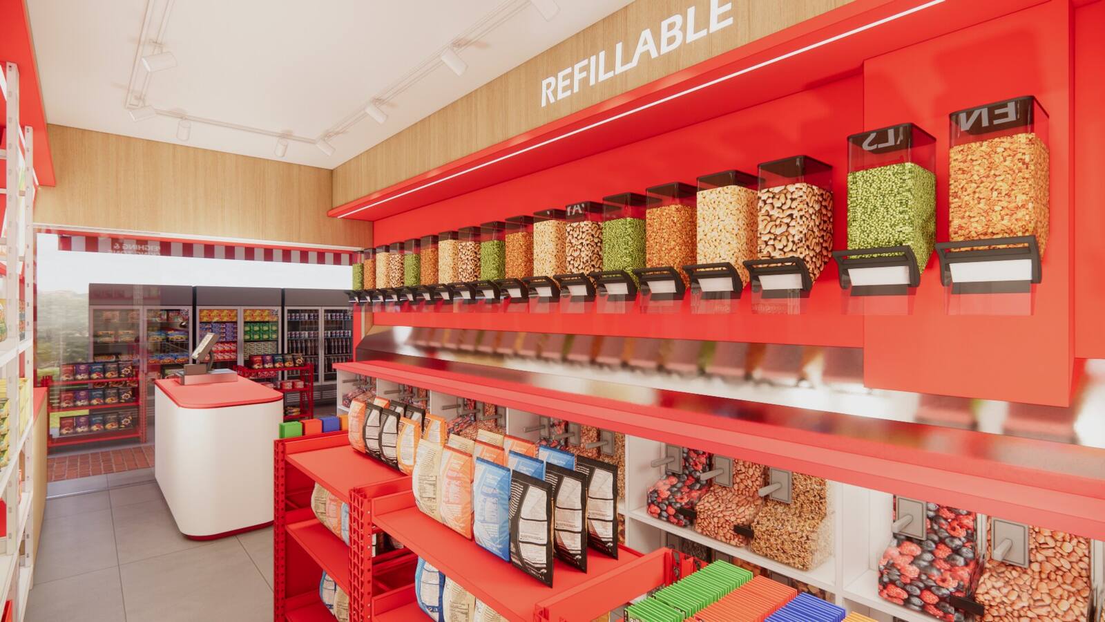 Shelving inside a KADO MART